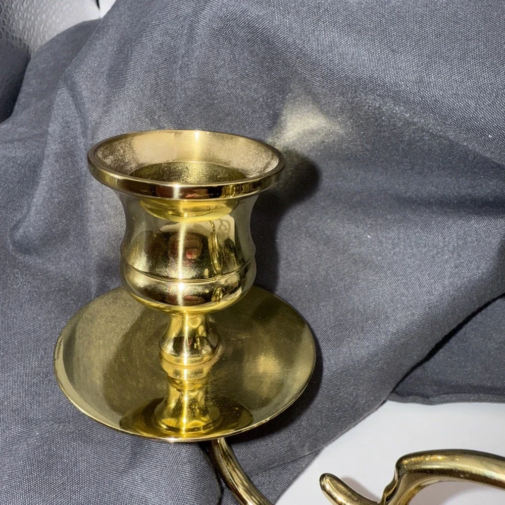 Vintage Bronze Brass Two Arm Candle Wall Sconces Double Candle Holder.
